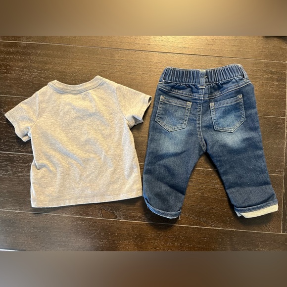 Cat & Jack 2 piece t shirt jeans matching set - infant baby 3-6M - Picture 7 of 8
